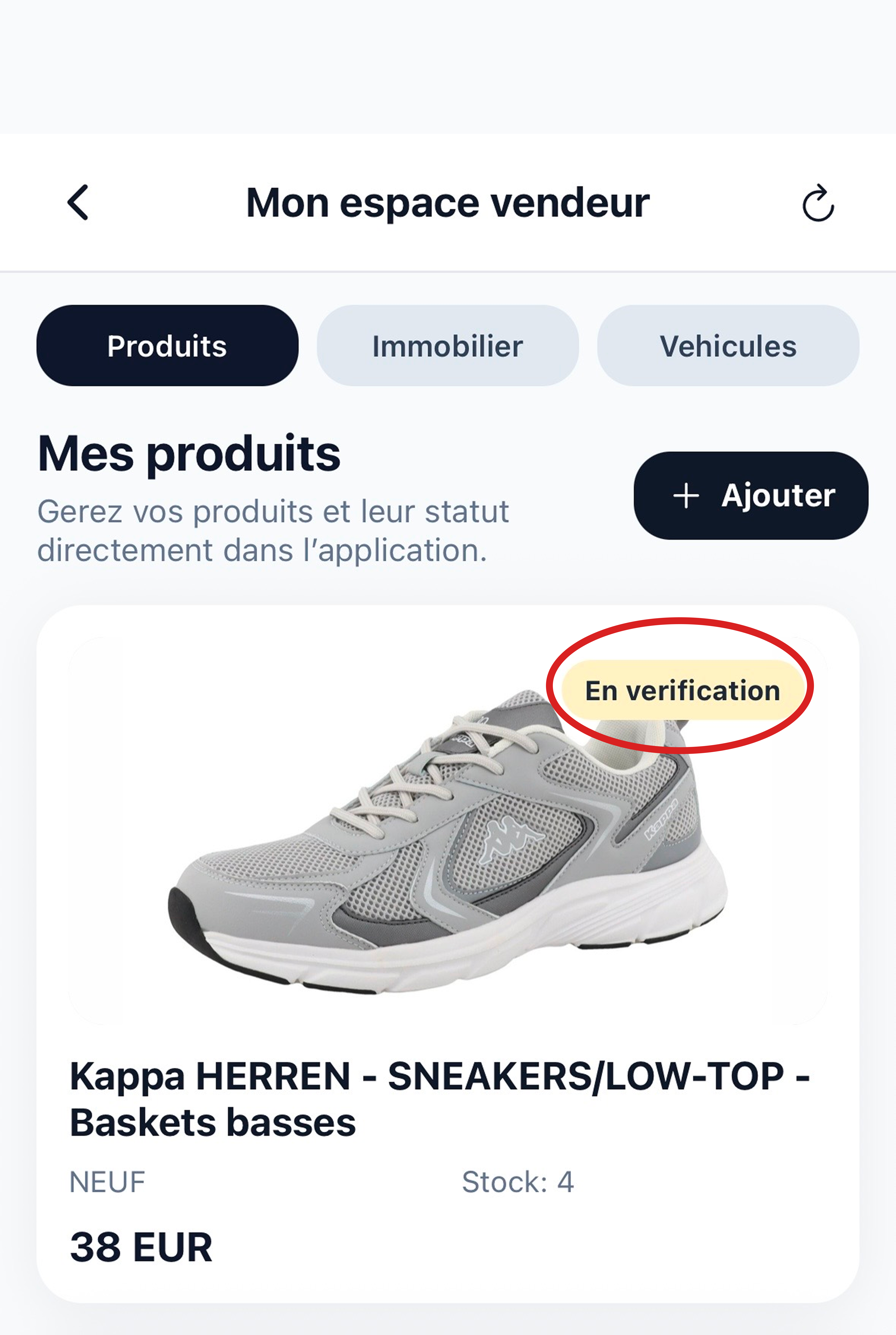 Annonce en cours de vérification